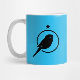 Budgie. Design for bird fans and lovers in black ink. Mug